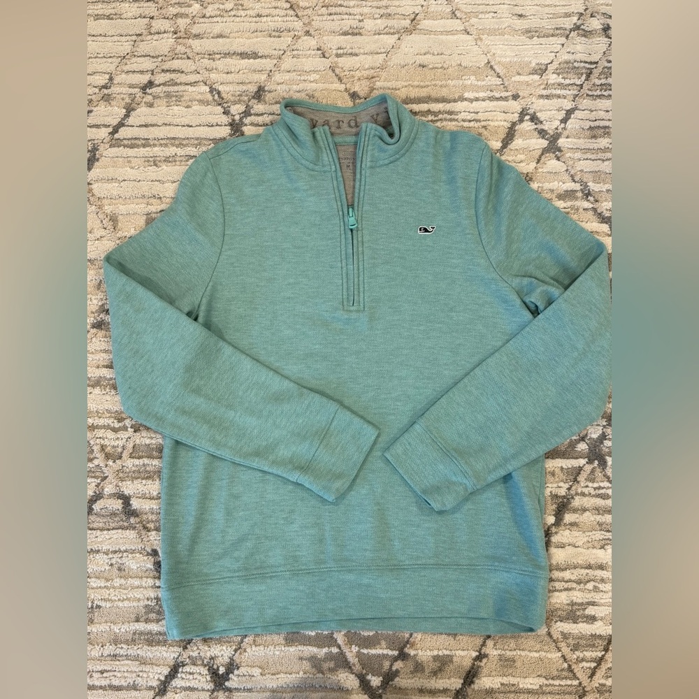 Vineyard Vines Men's Teal Zip-Up Sweater